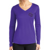 Thumbnail image for  Womens Purple Performance Long Sleeve V Neck Shirt