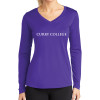 Thumbnail image for  Womens Purple Performance Long Sleeve V Neck Shirt