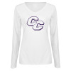 Thumbnail image for  Womens White Long Sleeve V Neck Tee