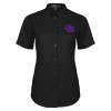 Thumbnail image for  Womens Black Twill Button Up Short Sleeve