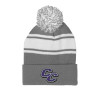 Thumbnail image for  Grey/White Two Tone Knit Pom Beanie w/Cuff