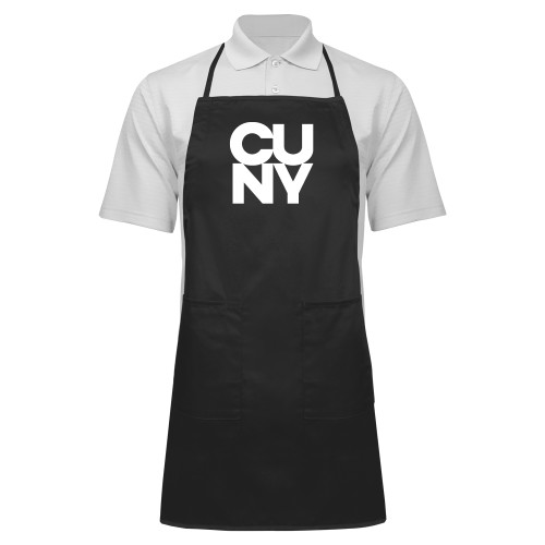 City University of NY Full Length Black Apron-Primary Mark