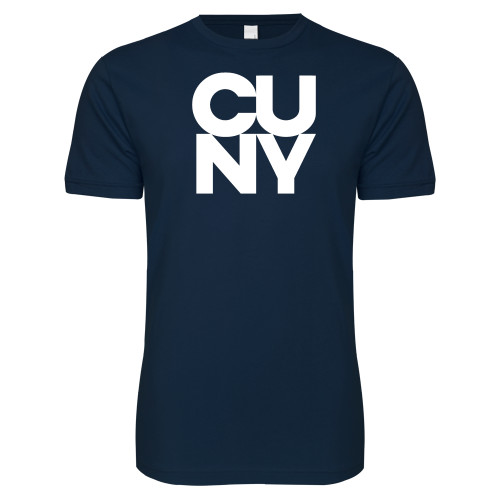 City University of NY Next Level Navy SoftStyle T Shirt-Primary Mark