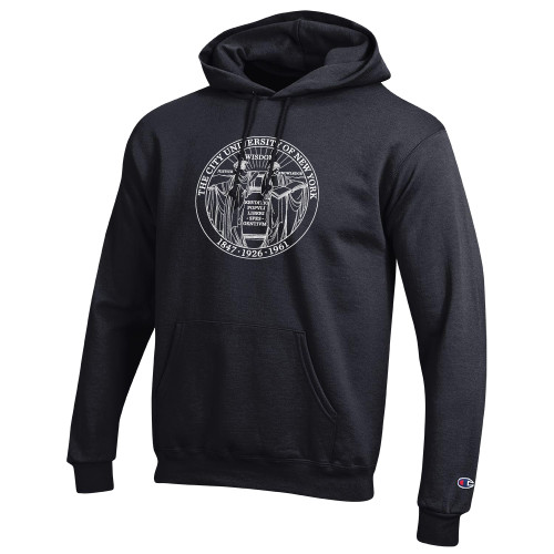City University of NY Champion Black Fleece Hoodie-Seal