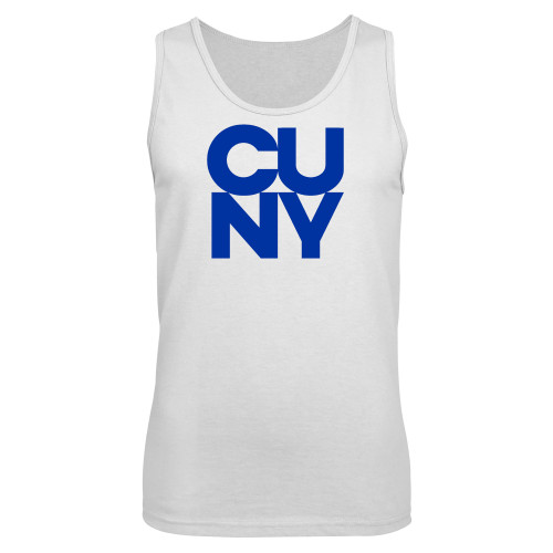 City University of NY White Tank Top-Primary Mark