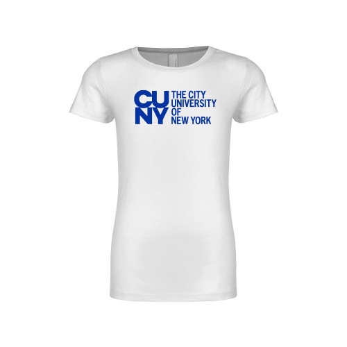 Next Level Girls White Fashion Fit T Shirt-University Artwork