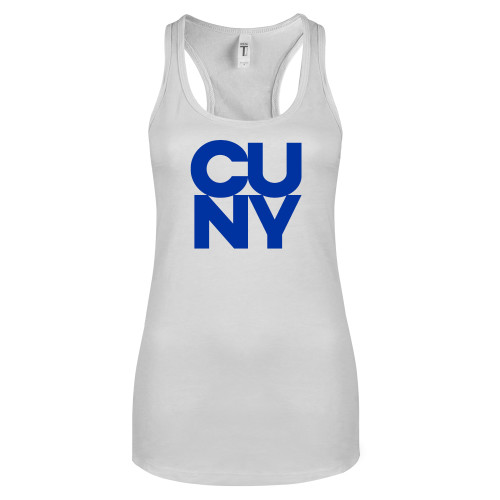 City University of NY Next Level Racerback Tank White-Primary Mark