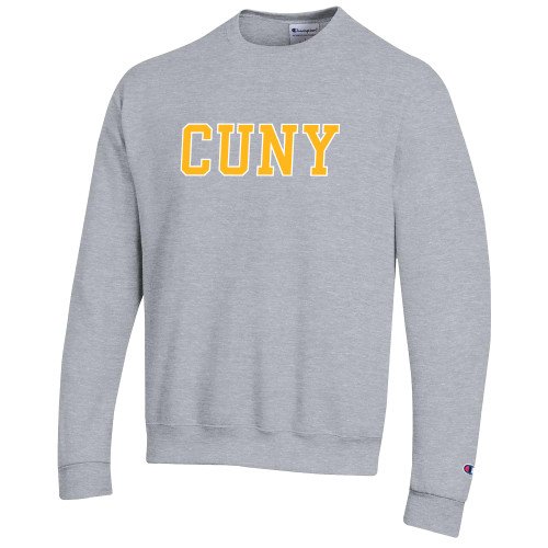 City University of NY Champion Heather Grey Fleece Crew-Varsity CUNY