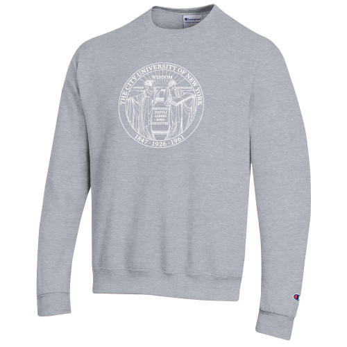 City University of NY Champion Heather Grey Fleece Crew-Seal