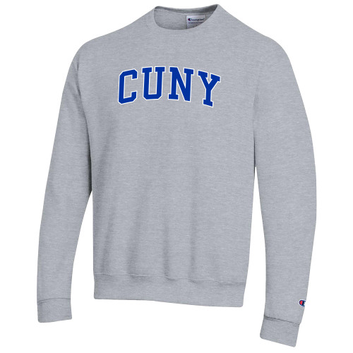 Champion Heather Grey Fleece Crew-Arched CUNY