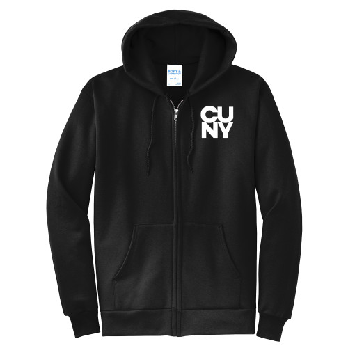 Extended Black Fleece Full Zip Hoodie-Primary Mark
