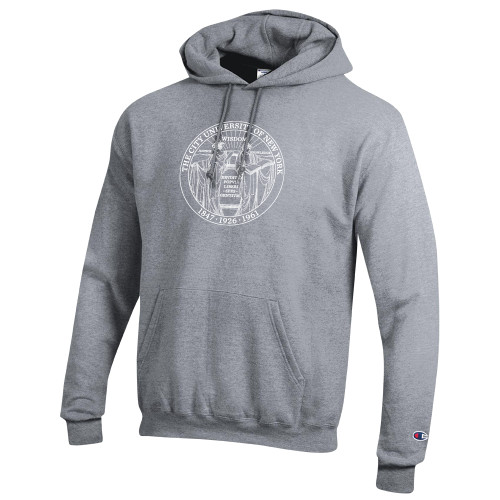 City University of NY Champion Heather Grey Fleece Hoodie-Seal