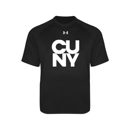 City University of NY Under Armour Youth Black Tech Tee-Primary Mark