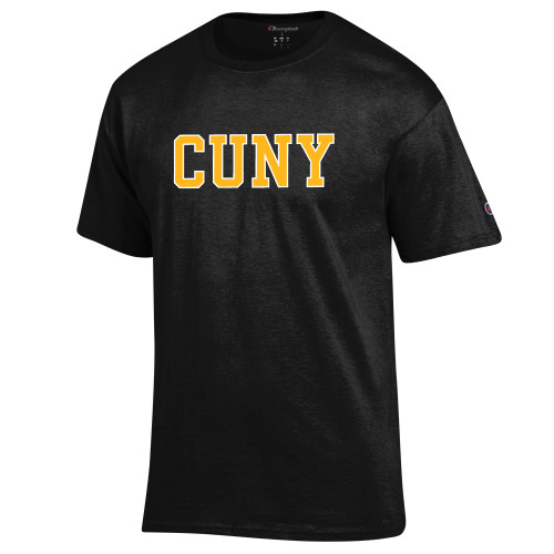 City University of NY Champion Black T Shirt-Varsity CUNY