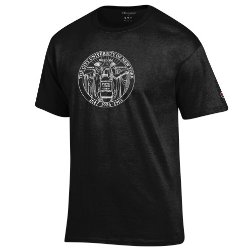 City University of NY Champion Black T Shirt-Seal