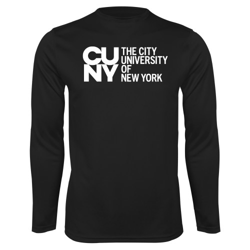 City University of NY Black Performance Long Sleeve Shirt-University Artwork