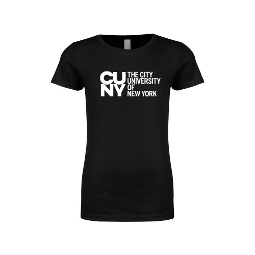 Next Level Girls Black Fashion Fit T Shirt-University Artwork