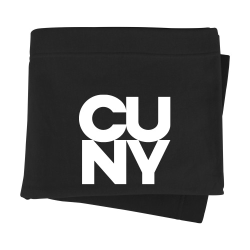 City University of NY Black Sweatshirt Blanket-Primary Mark