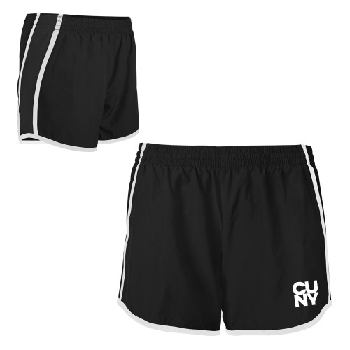 City University of NY Womens Black/White Team Short-Primary Mark