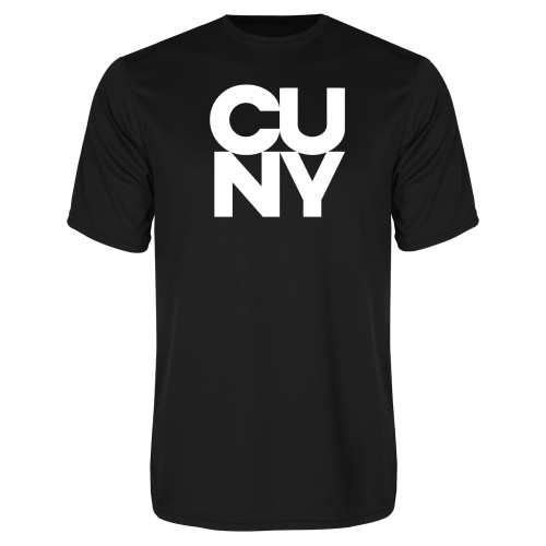 City University of NY Black Performance Tee-Primary Mark