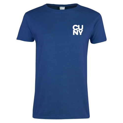 City University of NY Womens Royal Short Sleeve Tee-Primary Mark