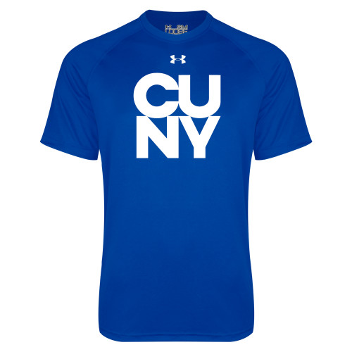 City University of NY Under Armour Royal Tech Tee-Primary Mark