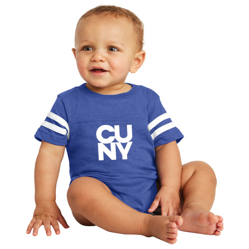 City University of NY Vintage Royal Jersey Onesie-Primary Mark