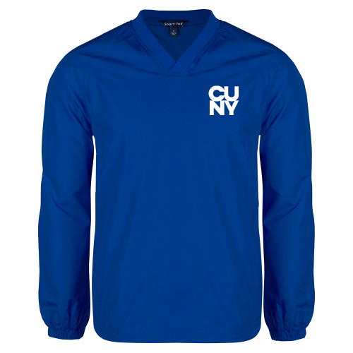 City University of NY Royal V Neck Raglan Windshirt-Primary Mark