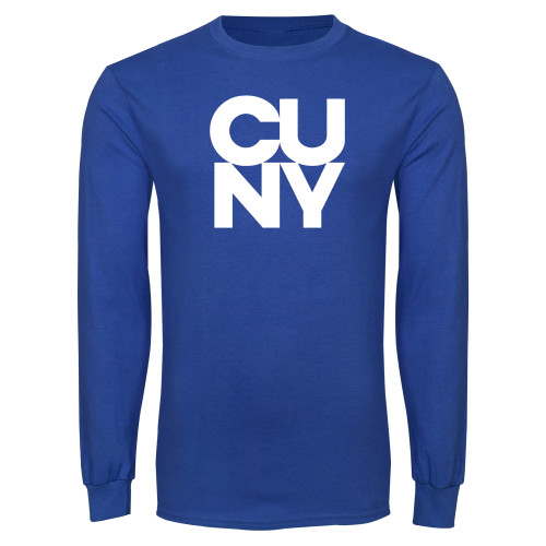 City University of NY Royal Long Sleeve T Shirt-Primary Mark