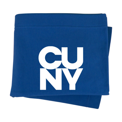 City University of NY Royal Sweatshirt Blanket-Primary Mark