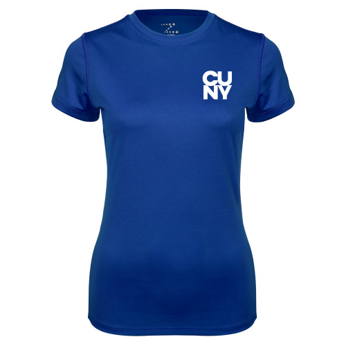City University of NY Womens Royal Performance Tee-Primary Mark