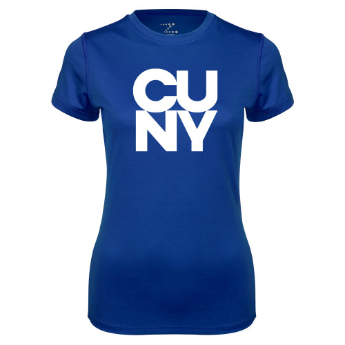 City University of NY Womens Royal Performance Tee-Primary Mark