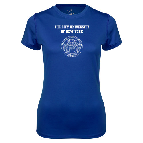 City University of NY Womens Royal Performance Tee-The City University of New York with Seal
