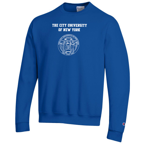 City University of NY Champion Royal Fleece Crew-The City University of New York with Seal