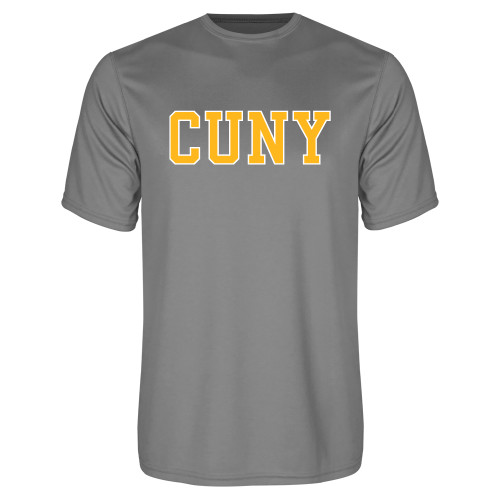 City University of NY Grey Concrete Performance Tee-Varsity CUNY