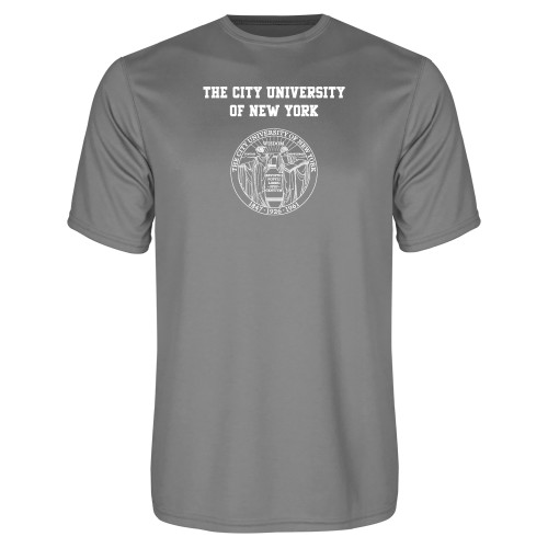 City University of NY Grey Concrete Performance Tee-The City University of New York with Seal