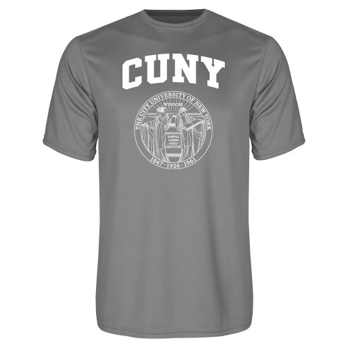 City University of NY Grey Concrete Performance Tee-Arched CUNY with Seal