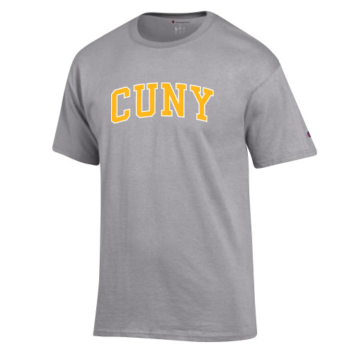 City University of NY Champion Oxford Grey T Shirt-Arched CUNY