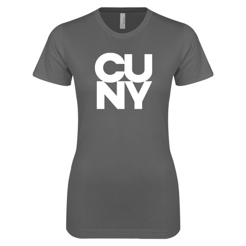 City University of NY Next Level Womens Charcoal Boyfriend Tee-Primary Mark