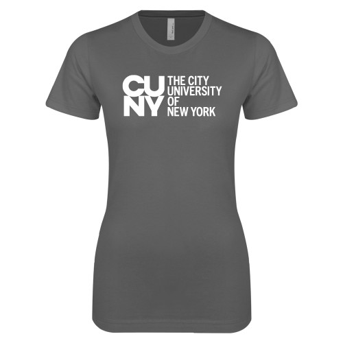 City University of NY Next Level Womens Charcoal Boyfriend Tee-University Artwork