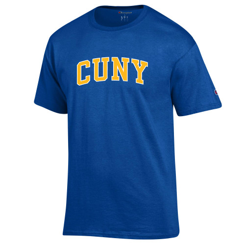 City University of NY Champion Royal T Shirt-Arched CUNY
