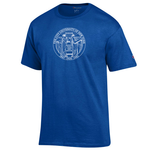 City University of NY Champion Royal T Shirt-Seal
