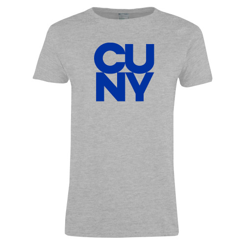 City University of NY Womens Grey Short Sleeve Tee-Primary Mark