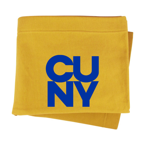City University of NY Gold Sweatshirt Blanket-Primary Mark