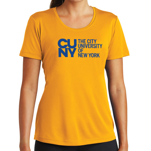 City University of NY Womens Gold Performance Short Sleeve Tee-University Artwork