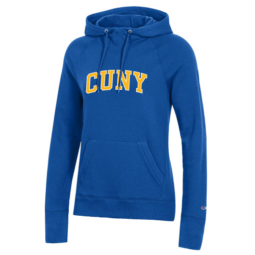 City University of NY Champion Womens Royal Pull Over Hood-Arched CUNY