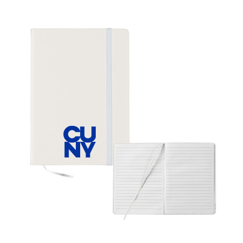 City University of NY 5x7 White Hard Cover Journal-Primary Mark