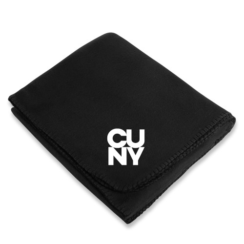 City University of NY Black Arctic Fleece Blanket-Primary Mark