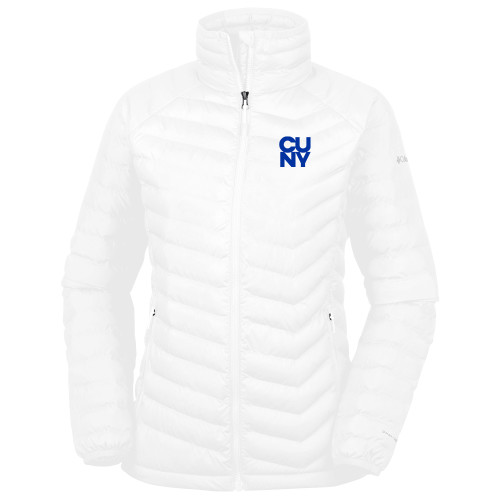 City University of NY Columbia Womens White Powder Lite Jacket-Primary Mark