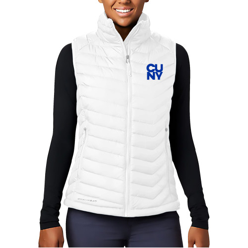 City University of NY Columbia Womens White Powder Lite Vest-Primary Mark